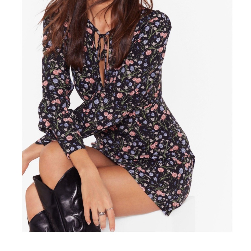 Nasty Gal Time to Grow Off floral dress